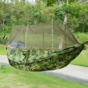 Camping Hammock with Mosquito Net, 600 lbs Capacity, Double Size 102 x 55 inches, Camouflage