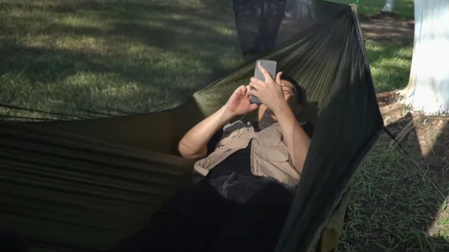 Camping Hammock with Mosquito Net and Ridge Rope, XL for 2 Person