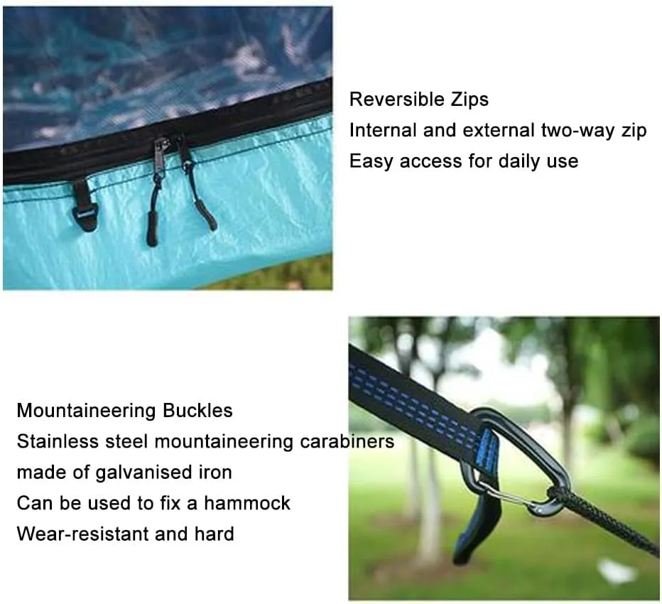Camping Tarp,mosquito Tent,Simple and Easy to Use, with Mosquito Net, 210T Nylon, Designed for Outdoor Camping Hiking Rest Built Hammock(Dark Blue)