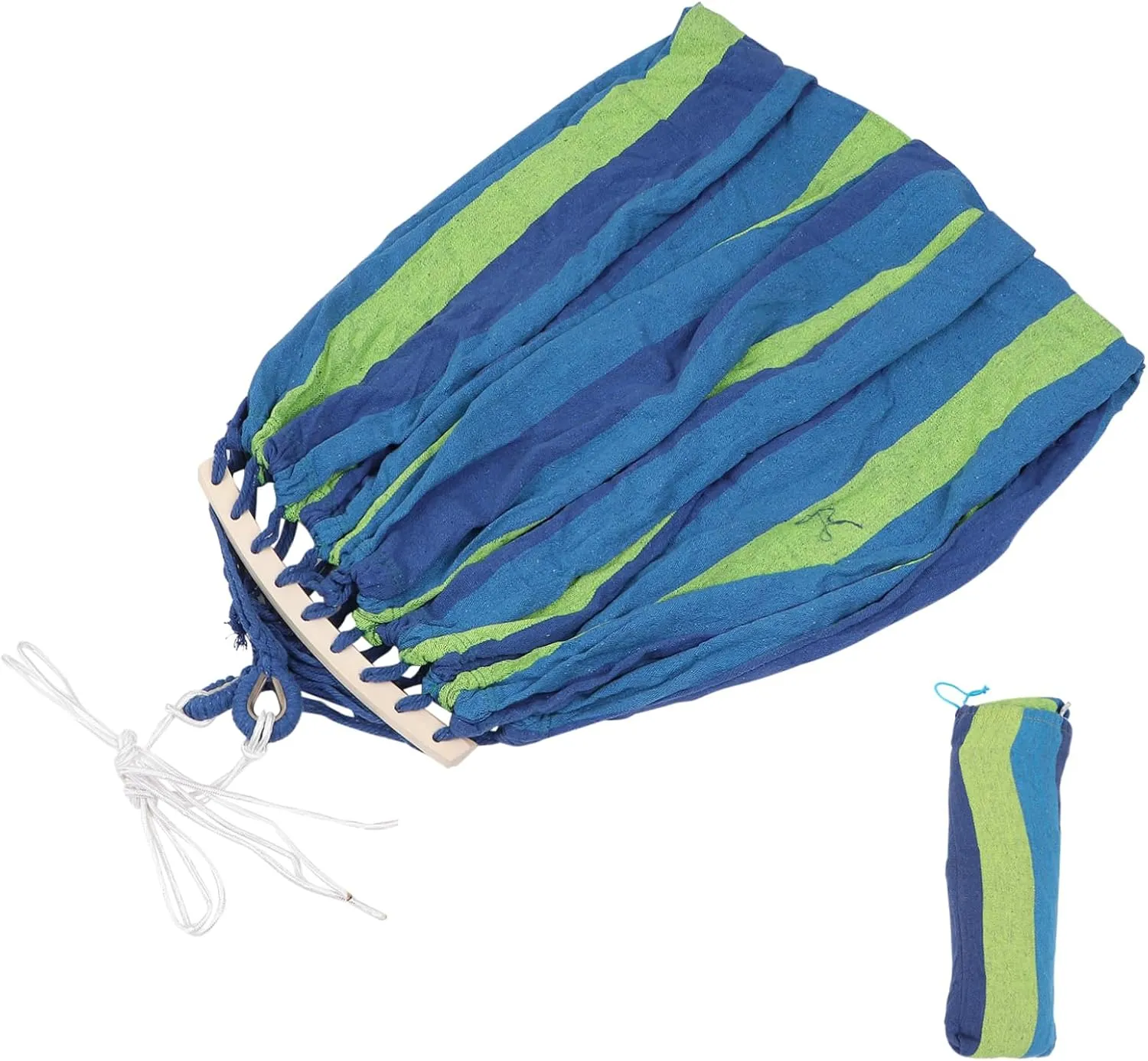 Canvas Wood Material Anti-Rollover Camping Hammock Portable Garden Beach Hammock Net