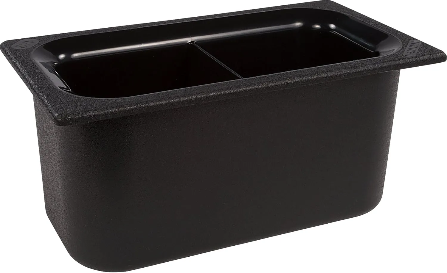 Carlisle FoodService Products CM110303 Coldmaster ABS Third-Size Divided Food Pan, 3.40 qt. Capacity, 12.68" x 6.89" x 6.01", Black
