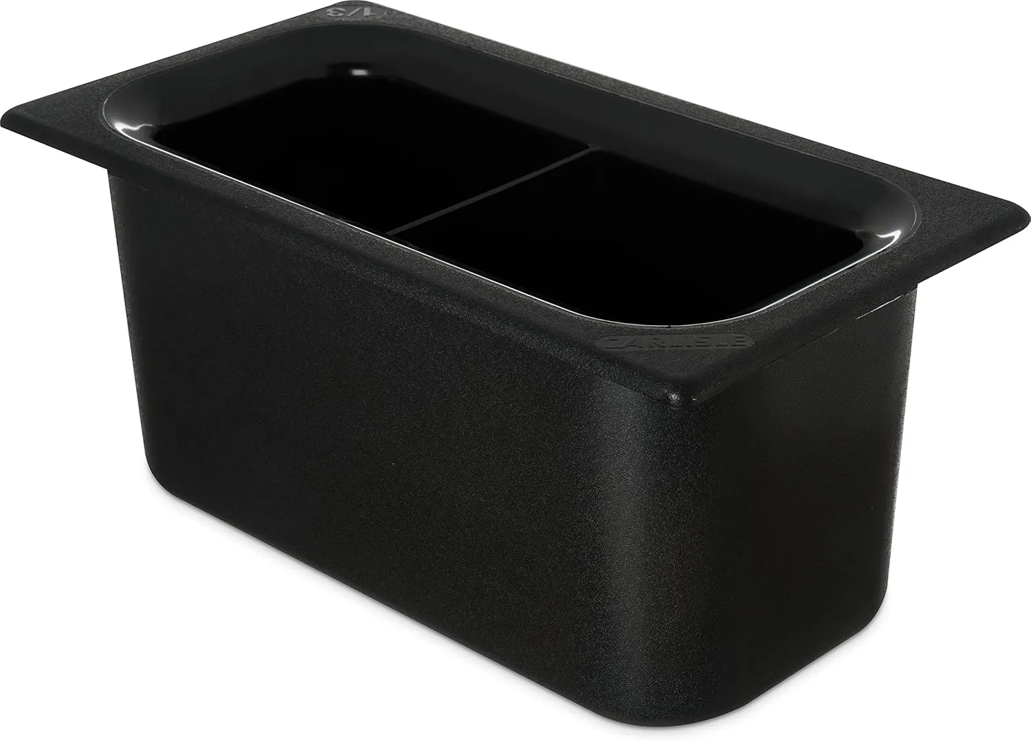 Carlisle FoodService Products CM110303 Coldmaster ABS Third-Size Divided Food Pan, 3.40 qt. Capacity, 12.68" x 6.89" x 6.01", Black