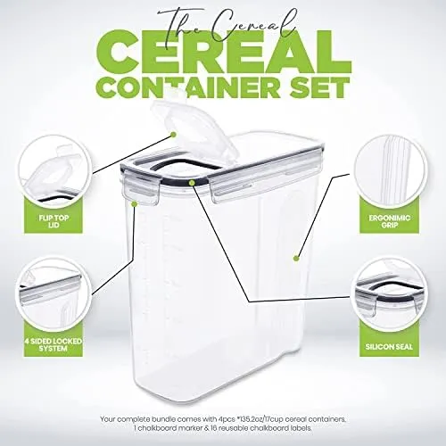 Cereal Storage Container,BPA Free Plastic,Dry Food Storage ,Cereal Dispenser for Kitchen & Pantry