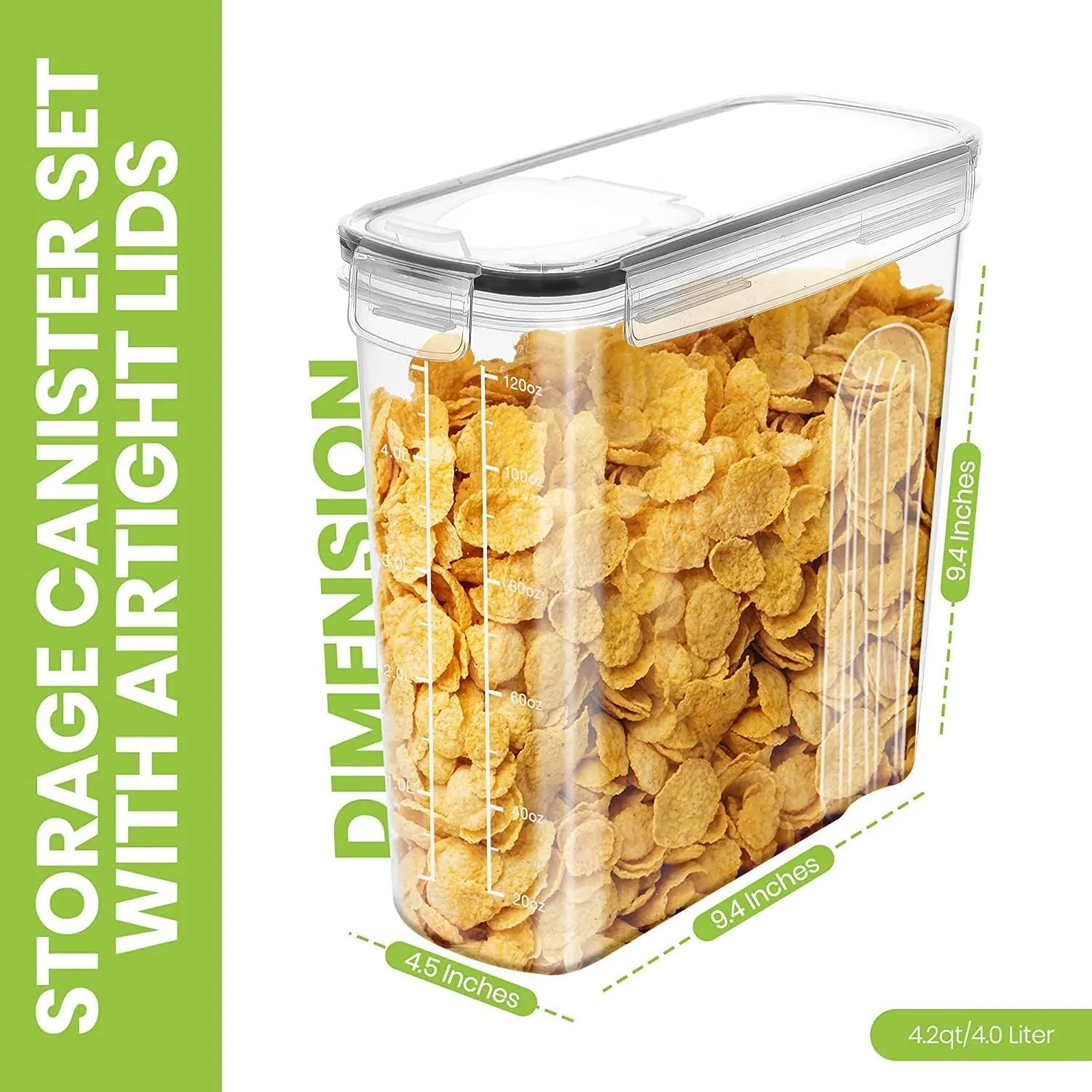Cereal Storage Container,BPA Free Plastic,Dry Food Storage ,Cereal Dispenser for Kitchen & Pantry