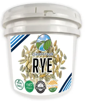 Certified Glyphosate Residue Free Rye Berries | Washington State Grown | 25 lbs Bucket | Non-GMO | Clear Creek Foods