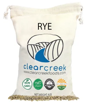 Certified Glyphosate Residue Free Rye Berries | Washington State Grown | 4 lbs | Non-GMO | Clear Creek Foods