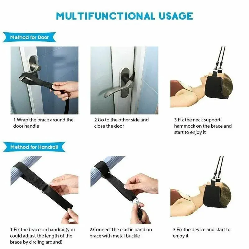 Cervical Neck Traction Head Hammock Pain Relief Support Massager Tool