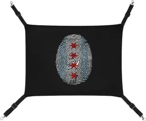 Chicago Flag Finger Hanging Cat Bed Soft Breathable Pet Hammock for Cage Pet Sleeper for Kitten Ferret Puppy Rabbit