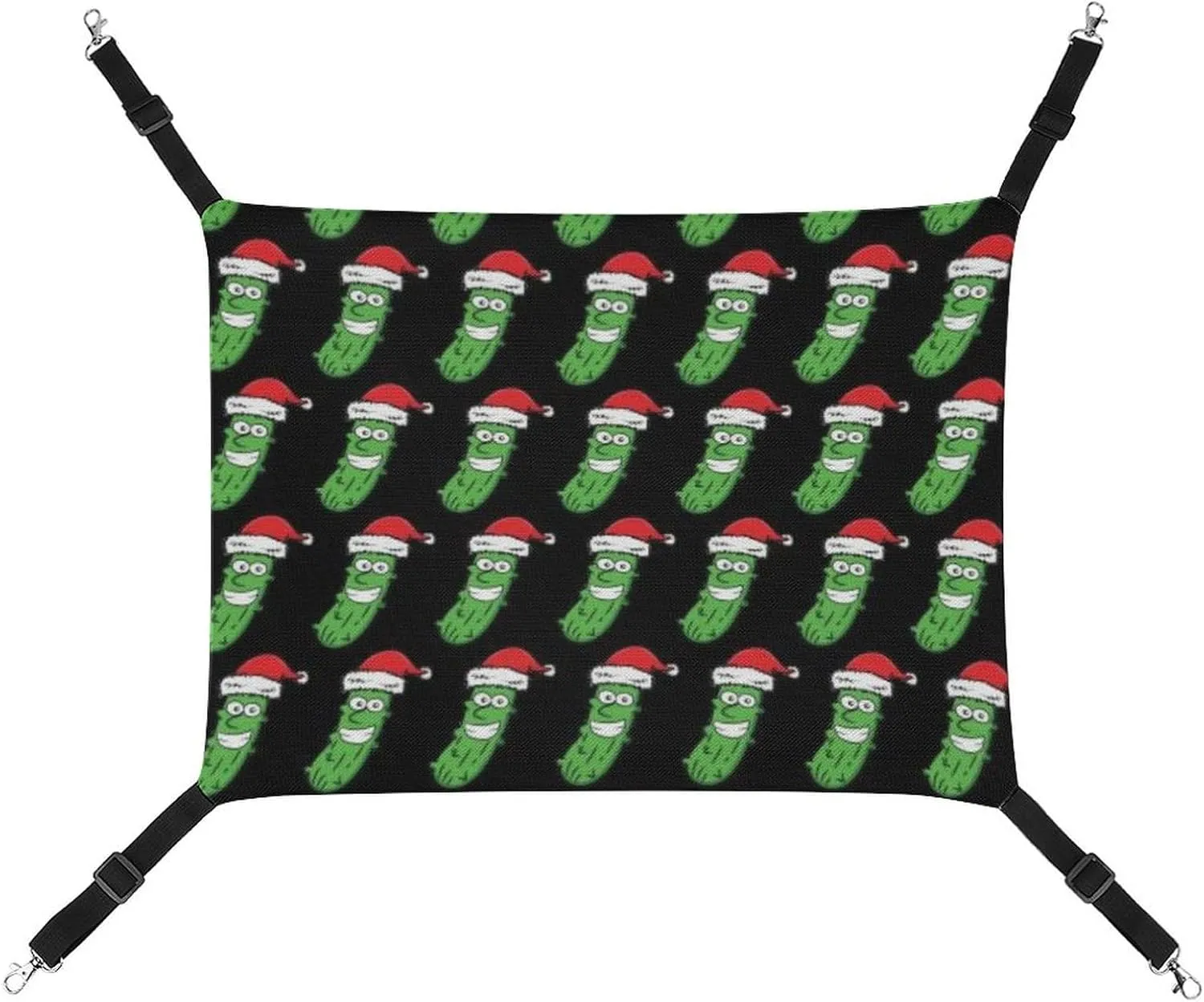 Christmas Pickle Cat Hanging Hammock Soft Breathable Pet Cage Dog Hammock with Adjustable Straps and Metal Hooks
