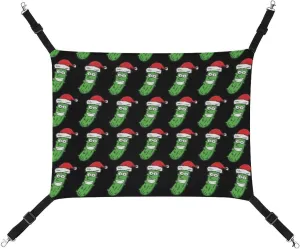 Christmas Pickle Cat Hanging Hammock Soft Breathable Pet Cage Dog Hammock with Adjustable Straps and Metal Hooks