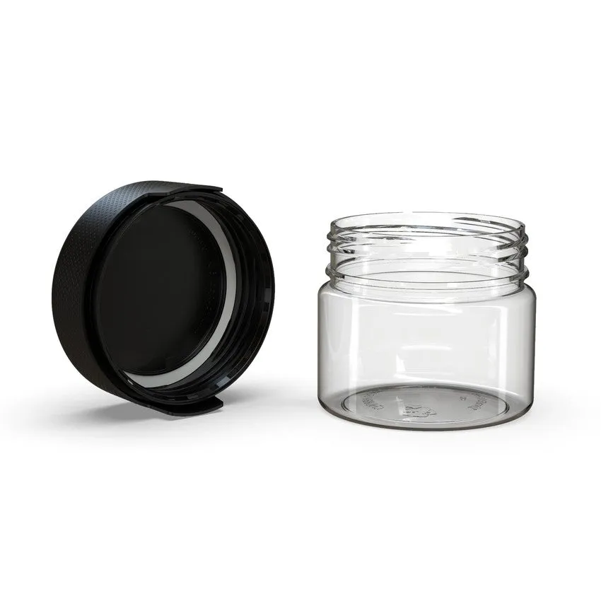 Chubby Gorilla 10Oz (300Cc) Aviator Cr Xl Container With Inner Seal & Tamper Evident Break-Off Band (Clear Natural Container With Opaque Black Closure) - (80 Count)