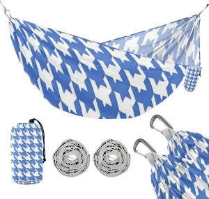 Classical Blue White Houndstooth 330lb Capacity Hammocks for Camping Portable Hammock for Patio Backyard Lounge Base hamacas para Patio