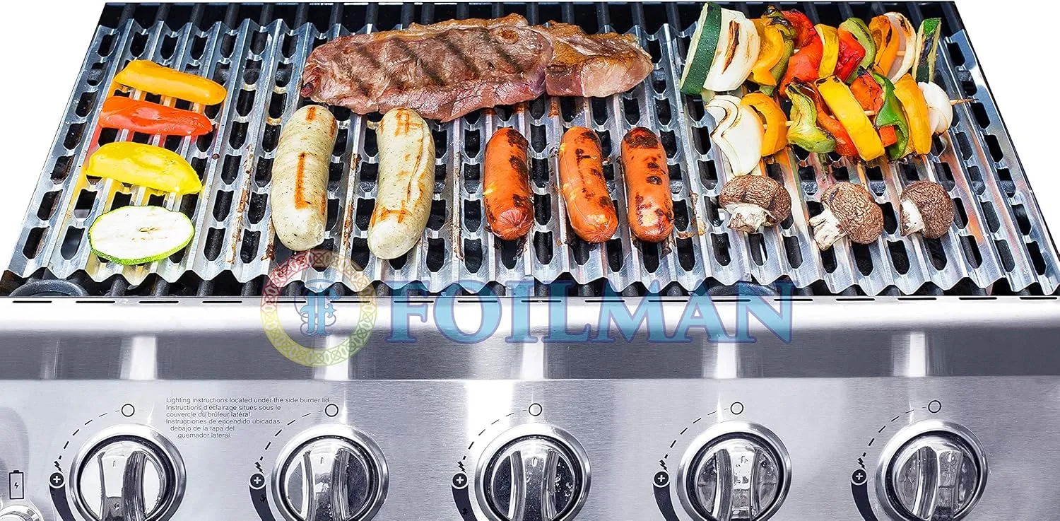 Clean Grill BBQ Disposable Aluminum Liners | 12 x 20 inch/Disposable Grill Grates - Pack Of 12