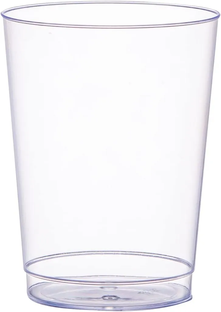 Clear Hard Plastic Cups/Tumblers [10 oz. - 200 Count] Small Disposable Party Cocktail Glasses