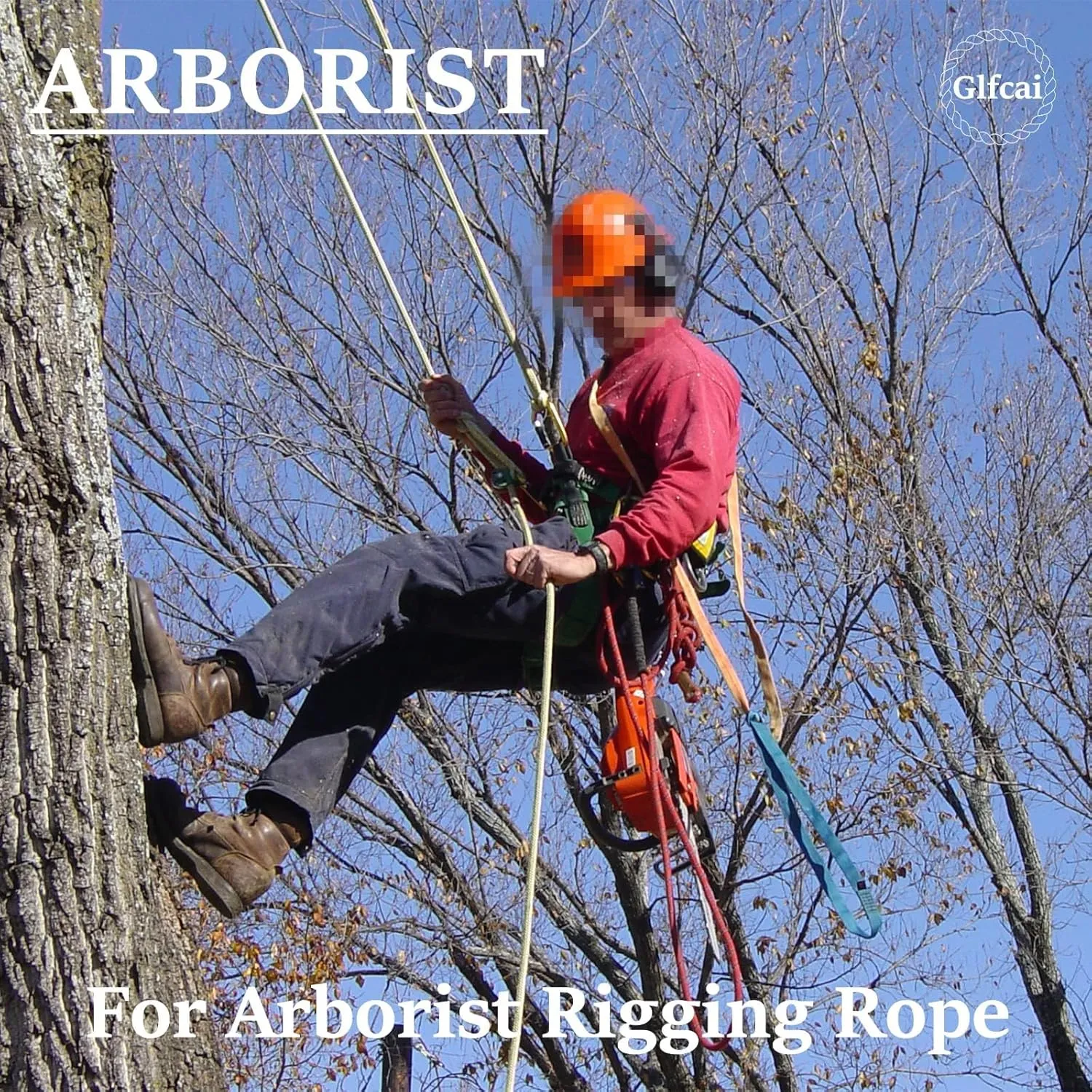 Climbing Rope 3/4 in x 150 Ft Blue Bull Rope Polyester Braided Arborist Rope 48 Strands Climbing Rope for Adults for Tree Pulling,Nautical Rigging Rope Rope Swing for Tree