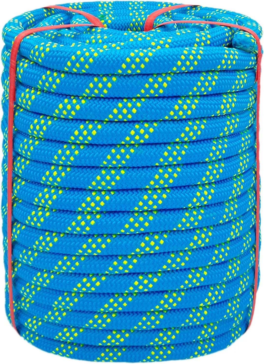 Climbing Rope 3/4 in x 150 Ft Blue Bull Rope Polyester Braided Arborist Rope 48 Strands Climbing Rope for Adults for Tree Pulling,Nautical Rigging Rope Rope Swing for Tree