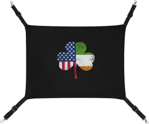 Clover USA Irish Hanging Cat Bed Soft Breathable Pet Hammock for Cage Pet Sleeper for Kitten Ferret Puppy Rabbit