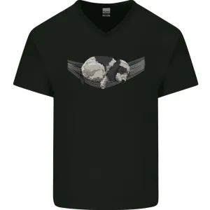 Cocker Spaniel on a Hammock Dog Mens V-Neck Cotton T-Shirt