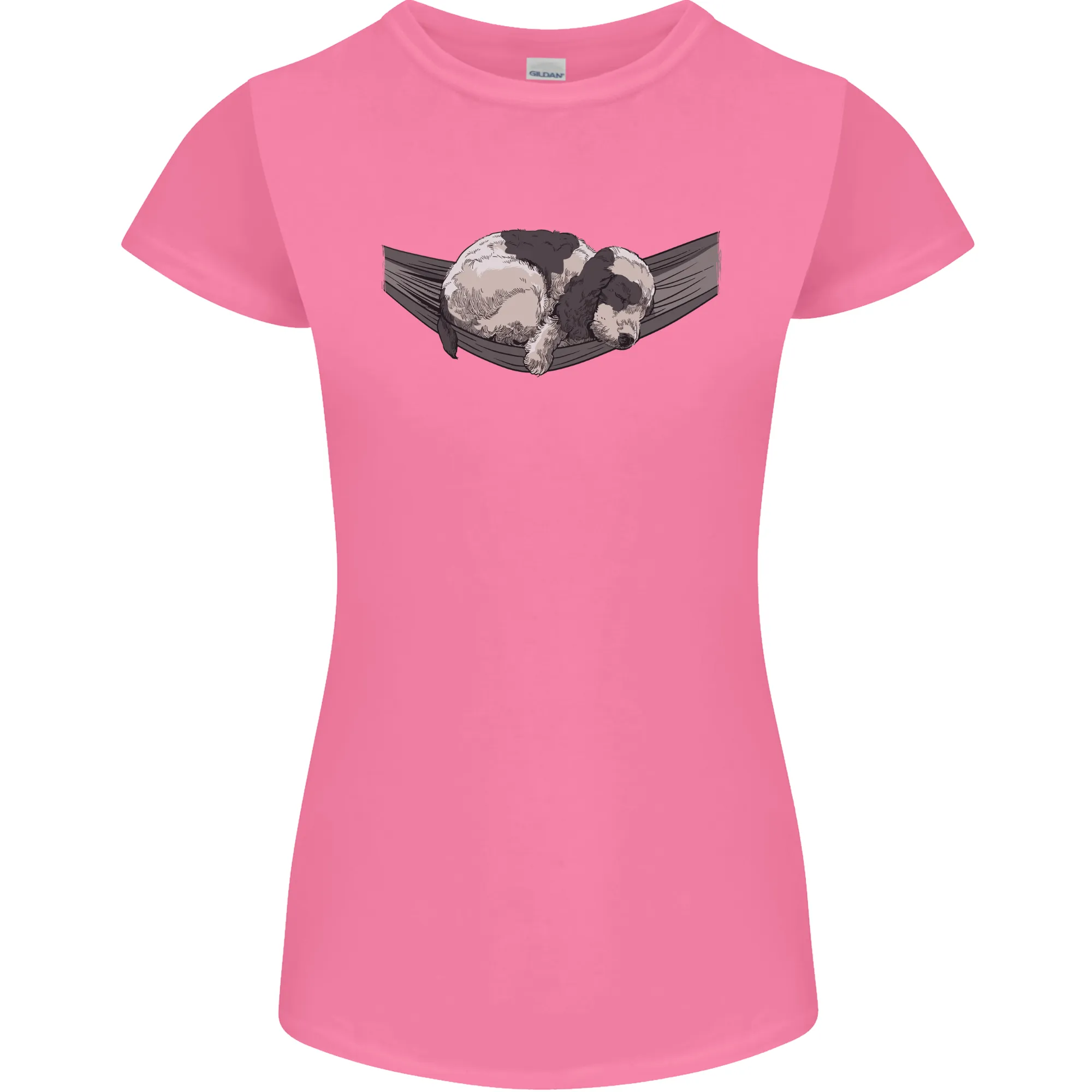 Cocker Spaniel on a Hammock Dog Womens Petite Cut T-Shirt