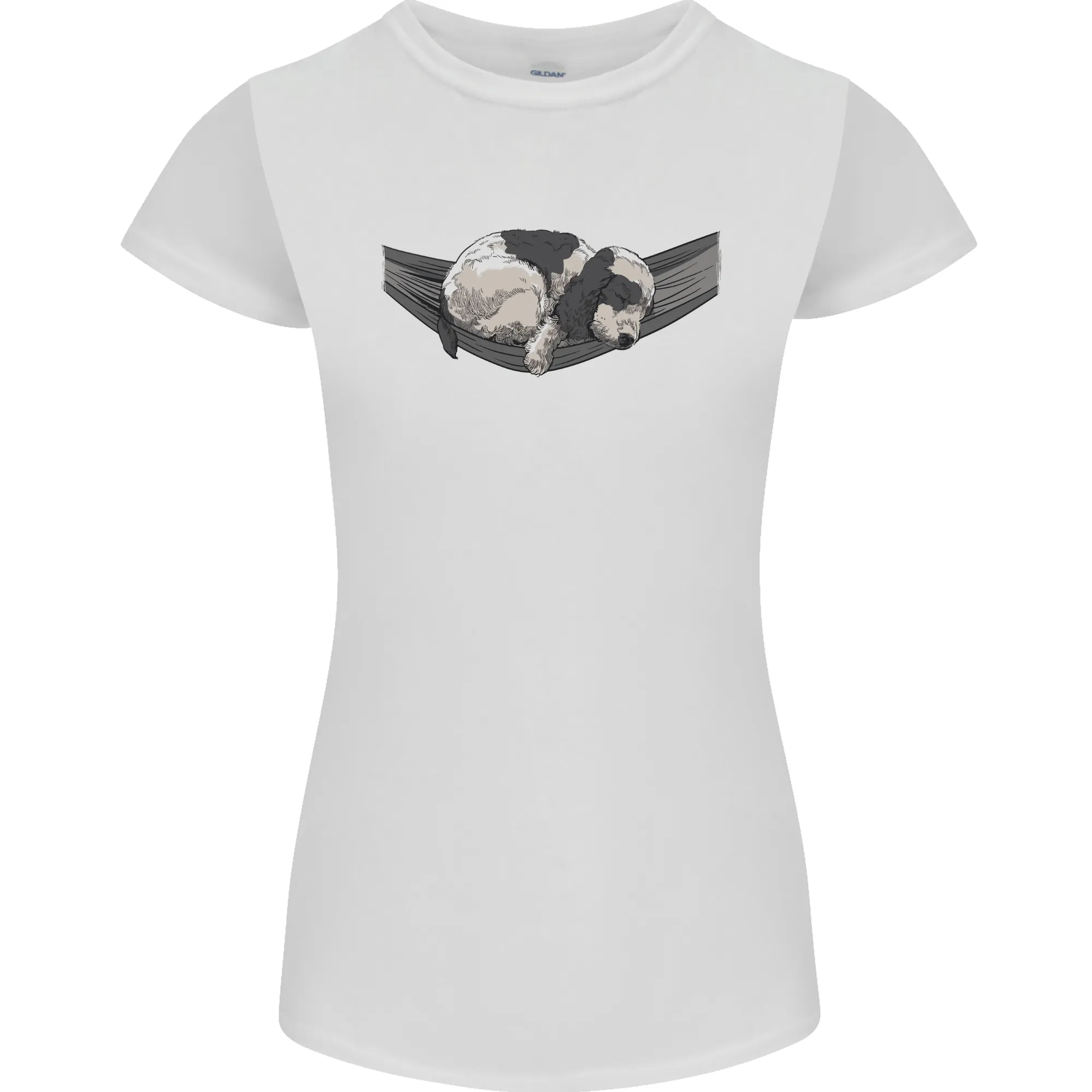 Cocker Spaniel on a Hammock Dog Womens Petite Cut T-Shirt