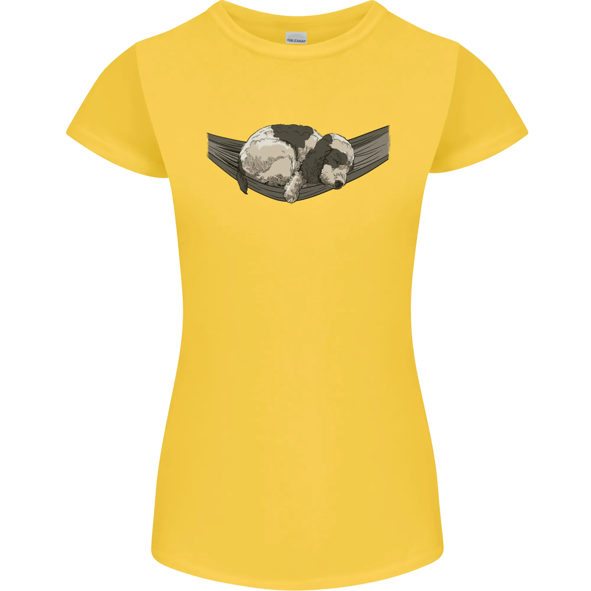 Cocker Spaniel on a Hammock Dog Womens Petite Cut T-Shirt