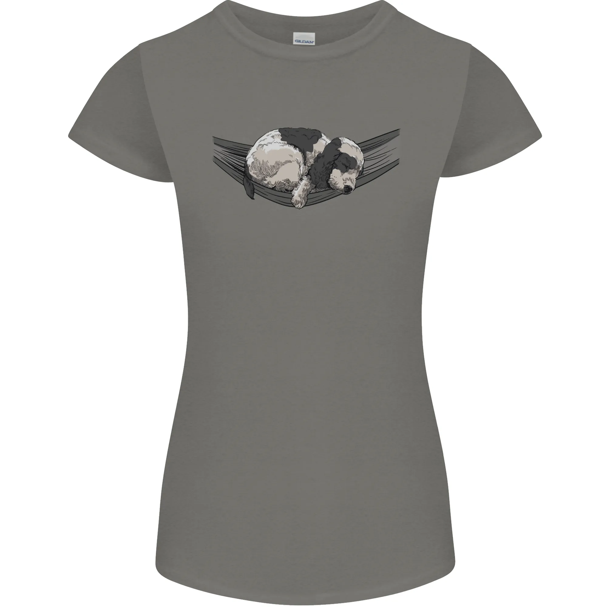 Cocker Spaniel on a Hammock Dog Womens Petite Cut T-Shirt