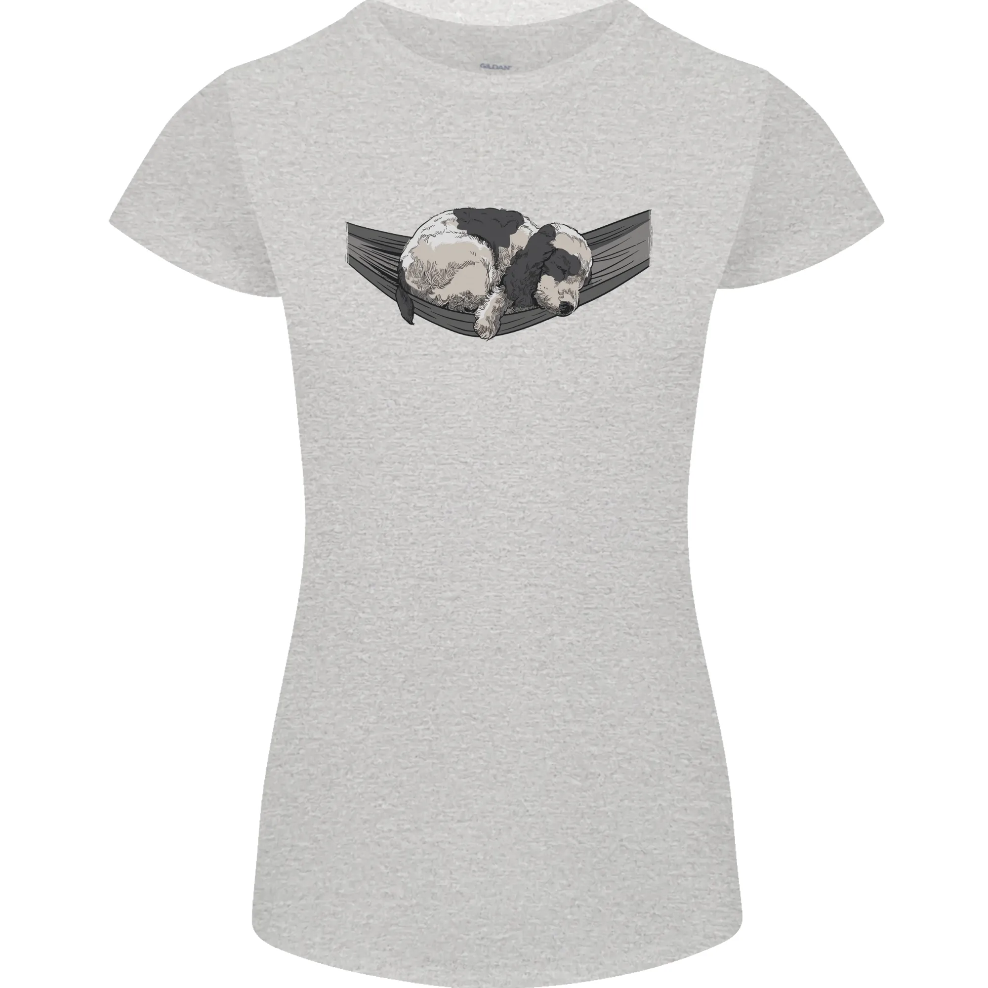 Cocker Spaniel on a Hammock Dog Womens Petite Cut T-Shirt