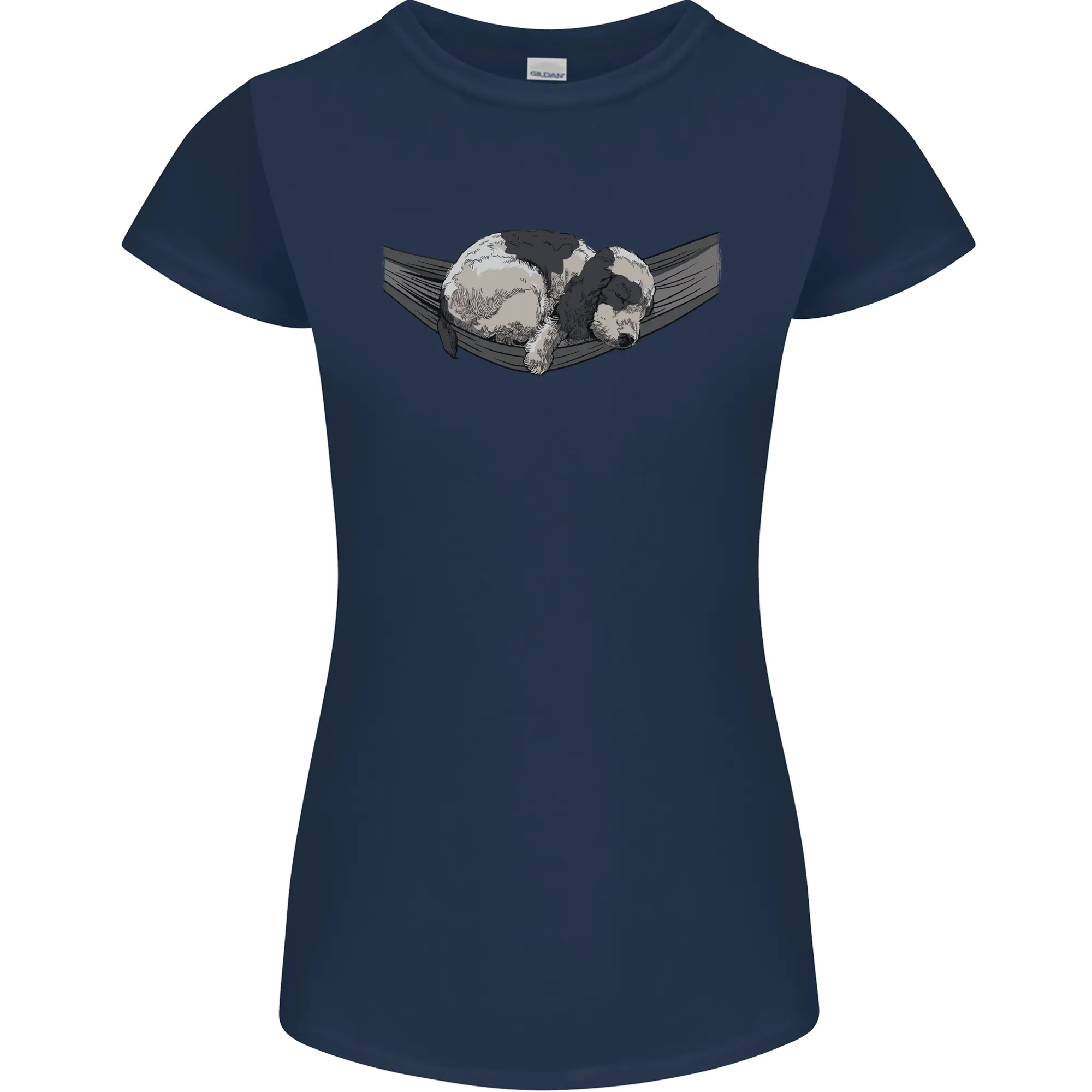 Cocker Spaniel on a Hammock Dog Womens Petite Cut T-Shirt