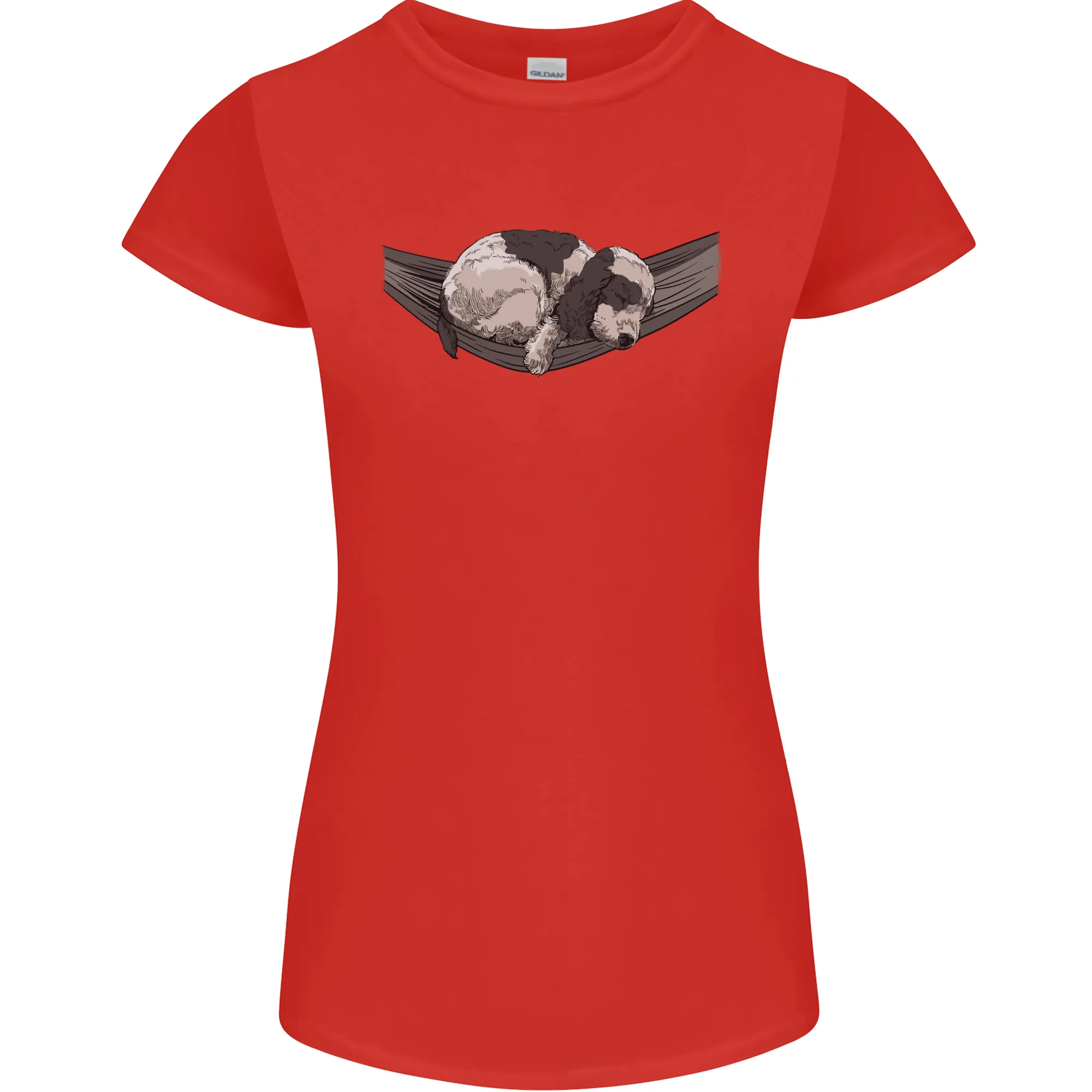 Cocker Spaniel on a Hammock Dog Womens Petite Cut T-Shirt
