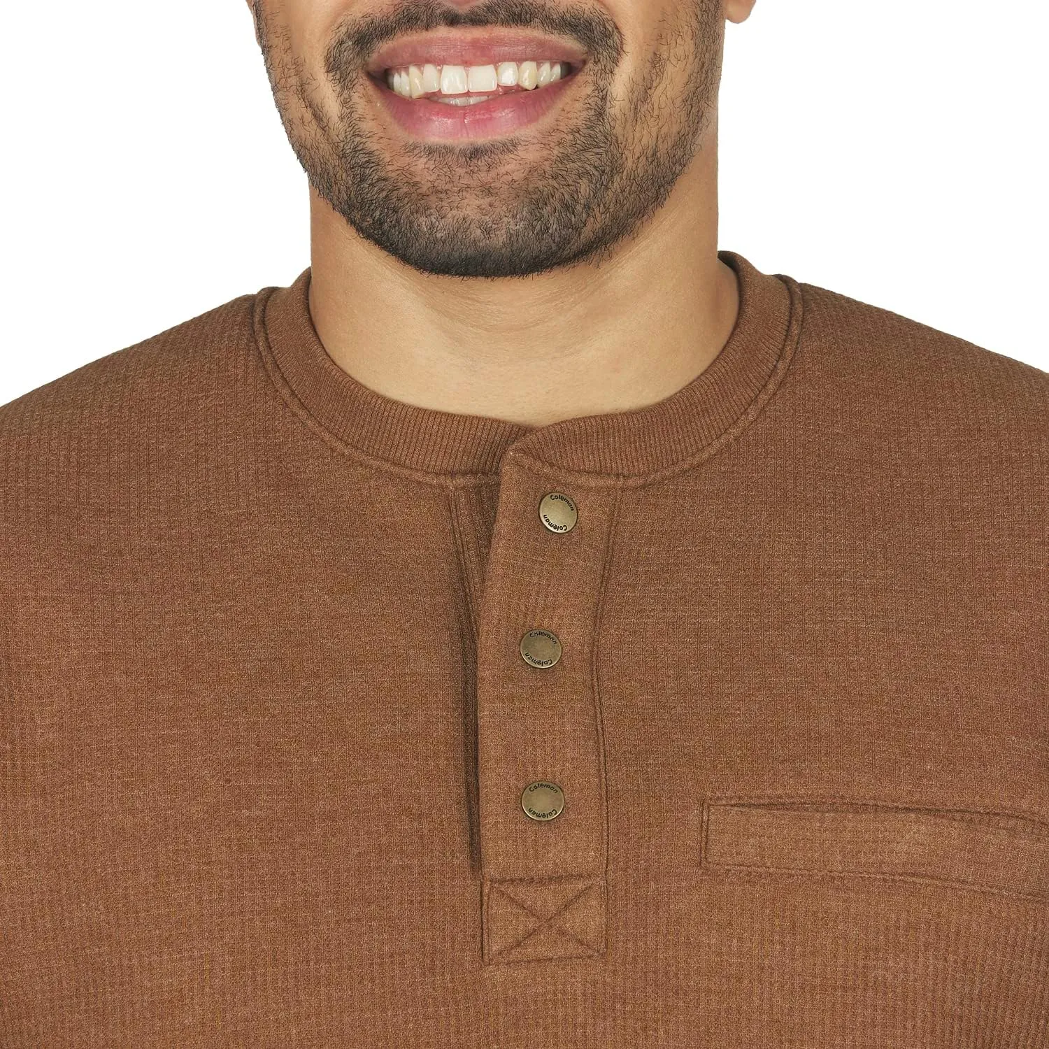 Coleman Long-Sleeve Sherpa Lined Waffle Henley Shirts for Men