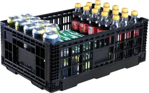 Collapsible Storage Bin Container，52 Liter Transfer heavy duty plastic storage box , Versatile Storage Basket milk crates (1)
