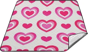 Colorful Gradient Heart Peach Waterproof Picnic Blankets Foldable Water Resistant Hiking Foldable Mat for Ground Concert Blanket Manta de Picnic Extra