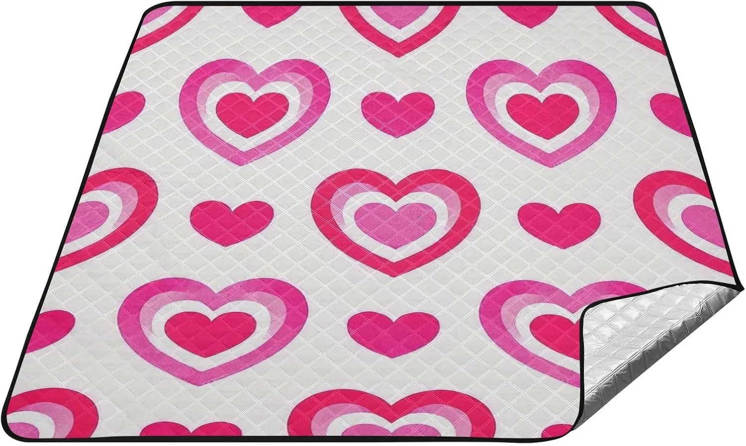 Colorful Gradient Heart Peach Waterproof Picnic Blankets Foldable Water Resistant Hiking Foldable Mat for Ground Concert Blanket Manta de Picnic Extra