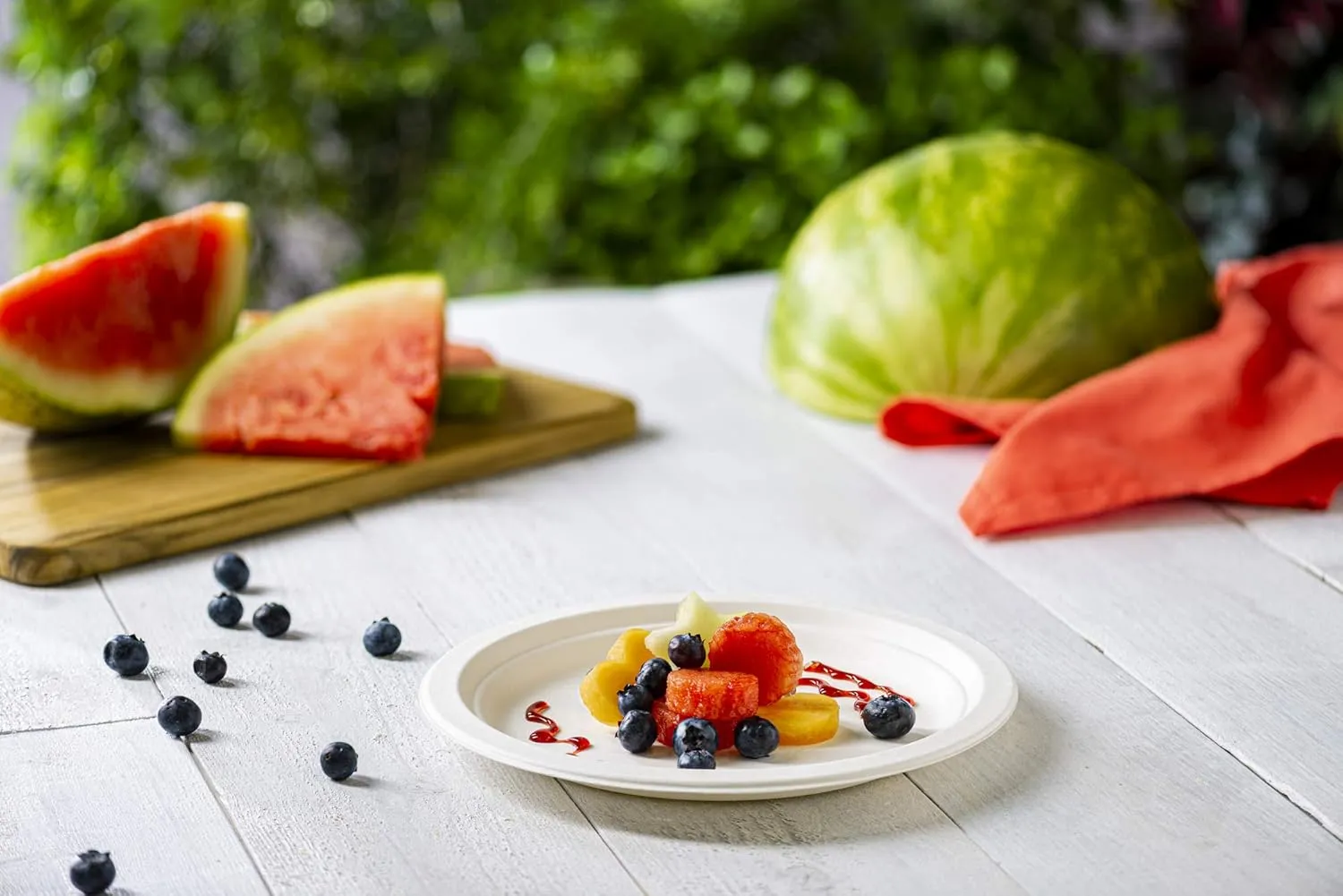 Comfy Package [9 Inch - 250 Pack Heavy-Duty White Paper Plates, 100% Compostable, Eco-Friendly - Biodegradable Disposable Plates, Sugarcane Paper Plates