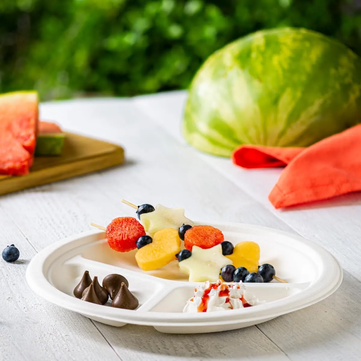 Comfy Package [Case of 500 9 Inch 100% Compostable 3 Compartment Paper White Heavy-Duty Divided Disposable Biodegradable Plates