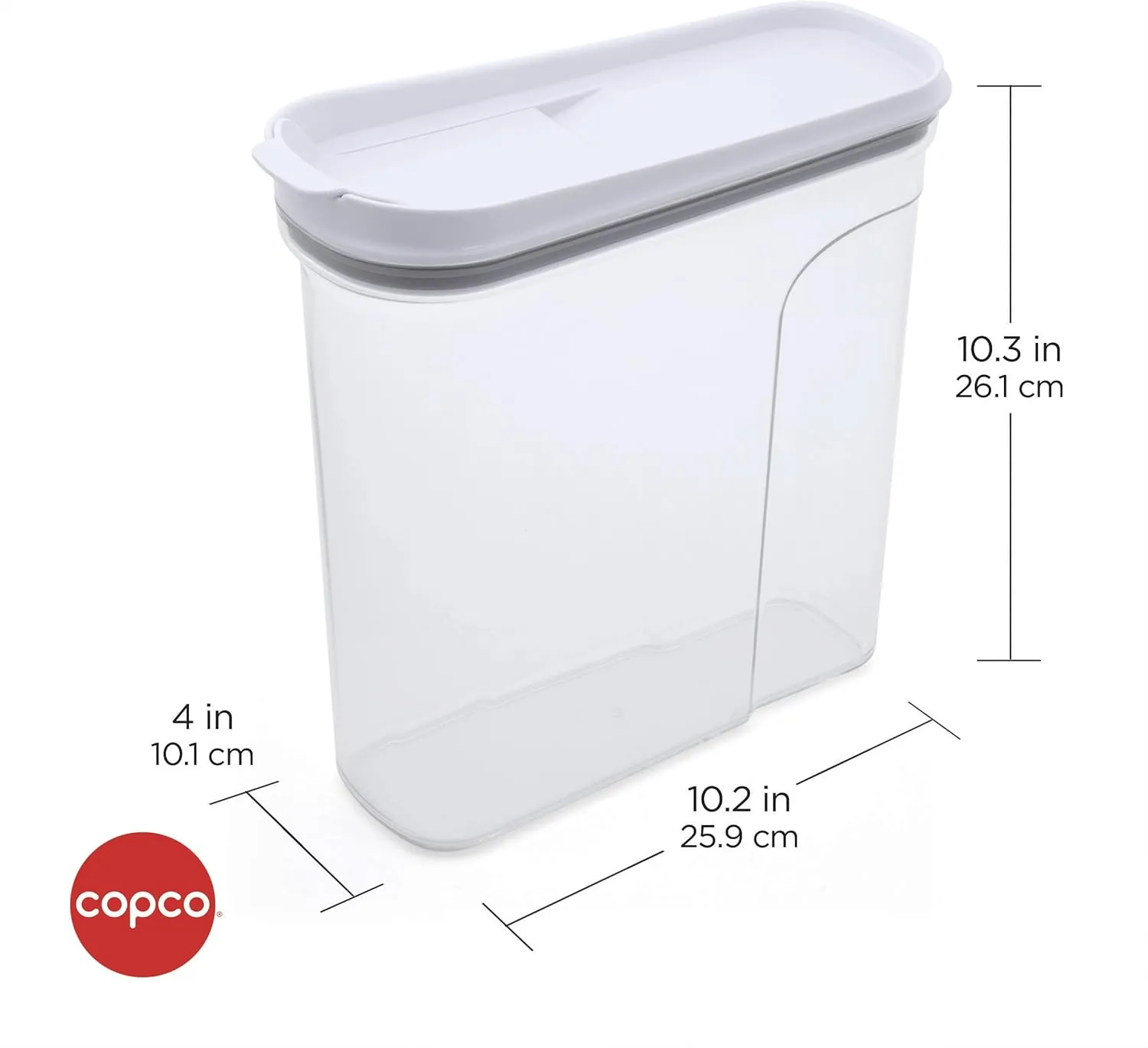 Copco Cereal Storage Container, 3.69-Quart, Clear