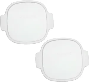 Corningware Stovetop A-2-PC 2-Quart/3-Quart White Color Square Pack of 2 Plastic Storage Lids
