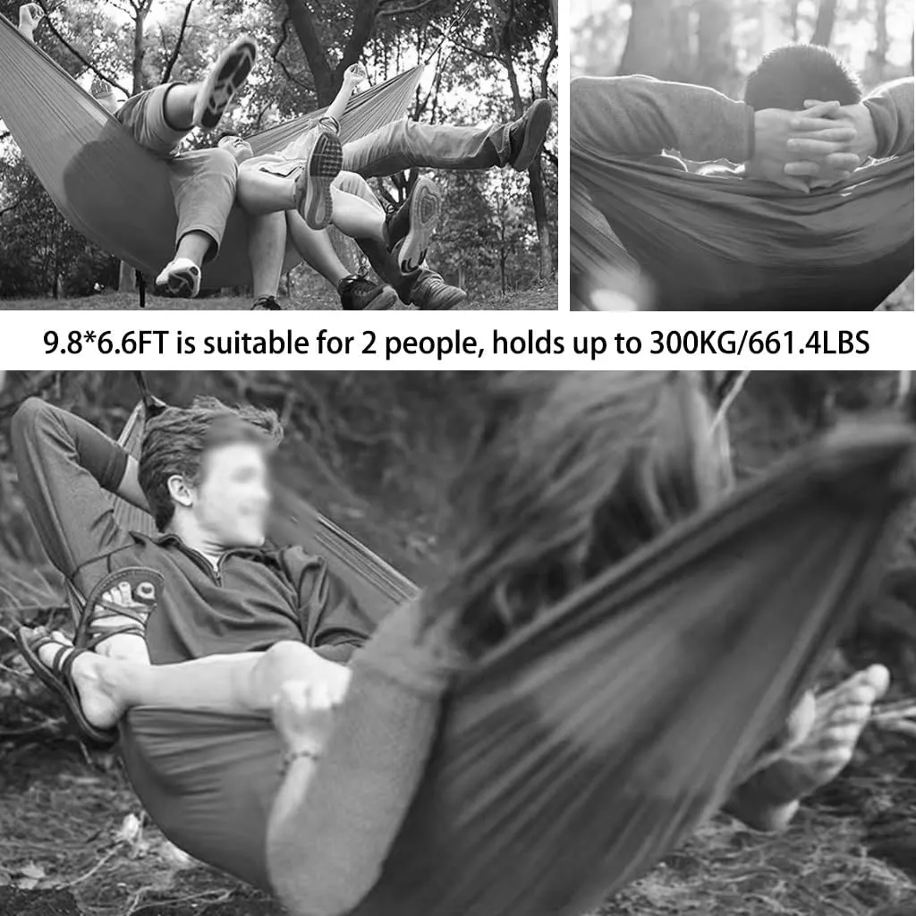 Creative Color Printed Hammock, Camping and Relaxation Anti-Rollover Double Hammock, for Garden/Travel/Backyard, Load Bearing 300kg/661.4lbs