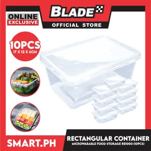 Croco Microwavable Container Rectangular 17x12x6CM RE1000 (Set of 10)