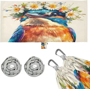 Daisies and Birds Camping Hammock Single Portable Hammocks 330 lbs Capacity with 2 Tree Straps and Attached Carry Bag,Perfect for Outdoor,Indoor,Beach,Camping,Travel