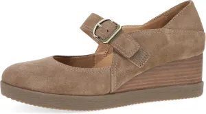 Dansko Sandy Wedge Mary Jane for Women - Durable Waterproof Leathers and Leather-Stacked Heel - Adjustable Hook & Loop Strap with Buckle Detail