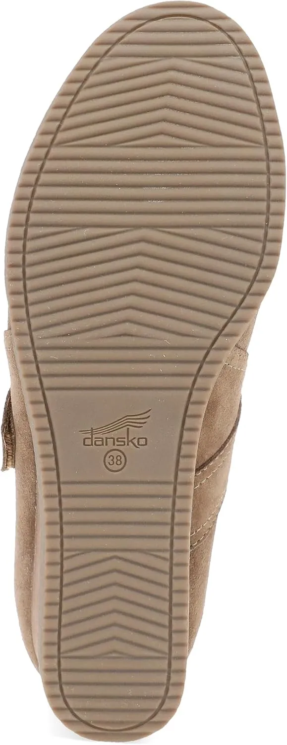 Dansko Sandy Wedge Mary Jane for Women - Durable Waterproof Leathers and Leather-Stacked Heel - Adjustable Hook & Loop Strap with Buckle Detail