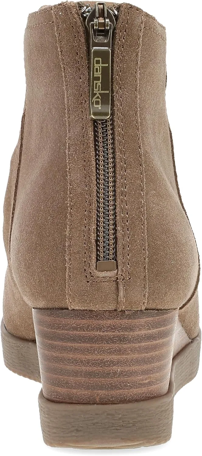 Dansko Stephanie Wedge Bootie for Women - Durable Waterproof Leathers and Leather-Stacked Heel