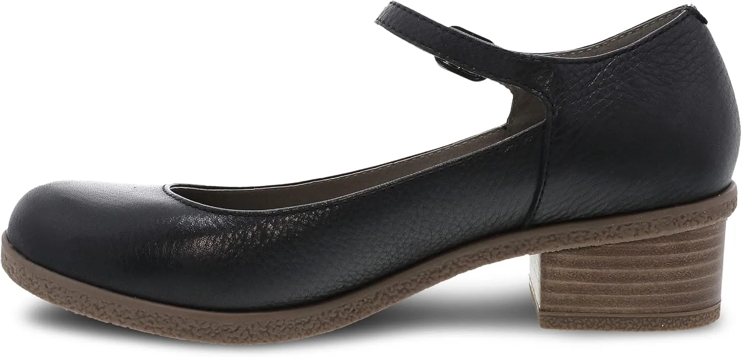 Dansko Women's Deena Mary Jane - Waterproof Leather with Rubber Outsole and Leather Stacked Heel for Long-Lasting Style in Any Weather Natural Arch Technology for Added Support