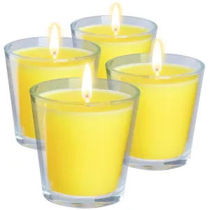 Deco Express Citronella Candle Set, Insect Repellent Jar Candles - Pack of 4/30 Hour Burn Time