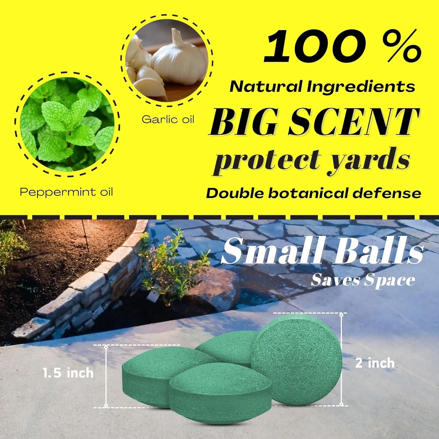Deer & Rabbit Repellent for Outdoor Plants - Natural Garden Yard Deterrent Balls, Long-Lasting Protection for Trees, Flowers & Vegetables | Pet-Safe,12 PCS