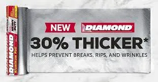 Diamond Aluminum Foil Heavy Duty 16sq ft - Diamond Aluminum Foil Heavy Duty prevents food from drying out during cooking, keeping your meals deliciously moist and flavorful  - 01090072140