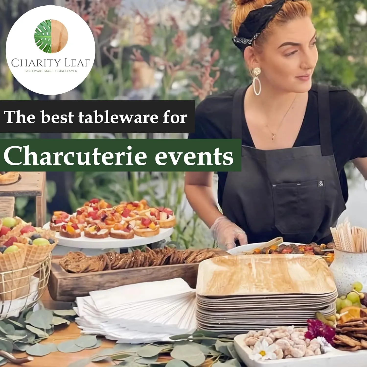 Disposable Palm Leaf 15" x 10" Trays (100 pieces) Bamboo Like Serving Platters, Disposable Boards, Eco-Friendly Dinnerware For Weddings, Catering, Events