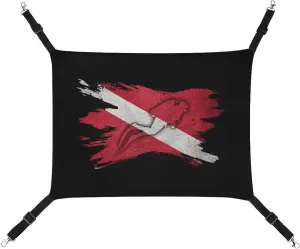 Diver Down Flag Cat Hanging Hammock Soft Breathable Pet Cage Dog Hammock with Adjustable Straps and Metal Hooks