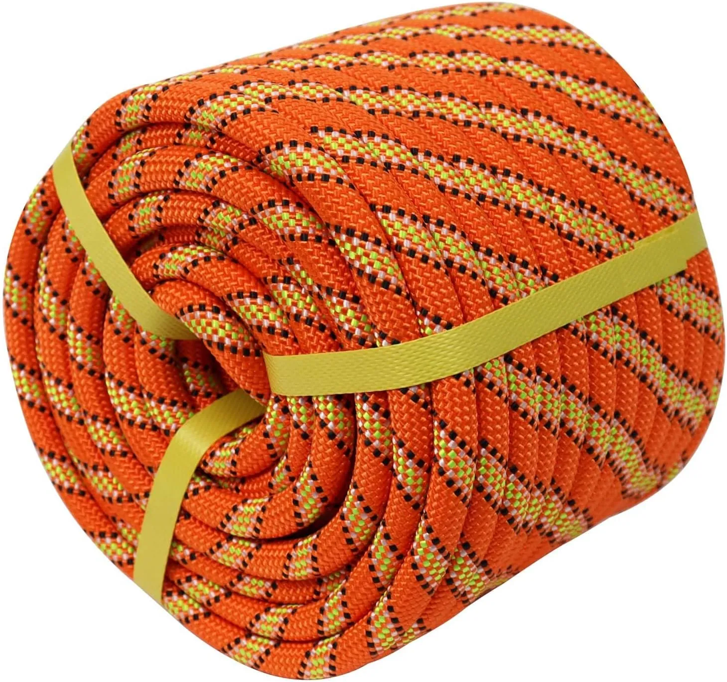 Double Braided Polyester Rope (1/2 in x 200 ft) Strong Arborist Rigging Rope 48 Strands for Tree Work Climbing Pulling Sailing, Orange